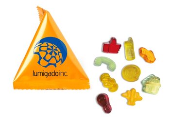 Mini tetrahedron jellies