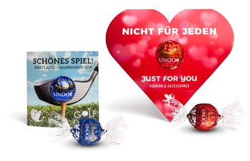 Lindt Lindor chocolate truffle in personalized carton