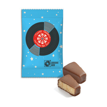 Baumkuchen pieces in advertising bag