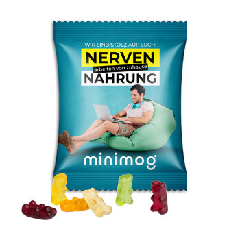 Jelly bears in advertising bag