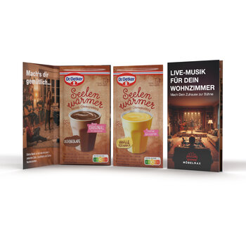 Dr. Oetker mug pudding in personalised folded card
