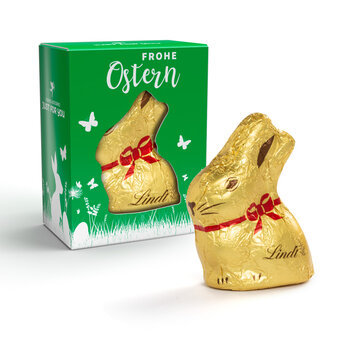 Lindt Mini Gold Bunny in personalized carton