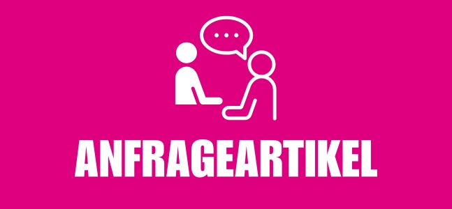 Anfrageartikel mit Symbol mit zwei sprechenden Personen